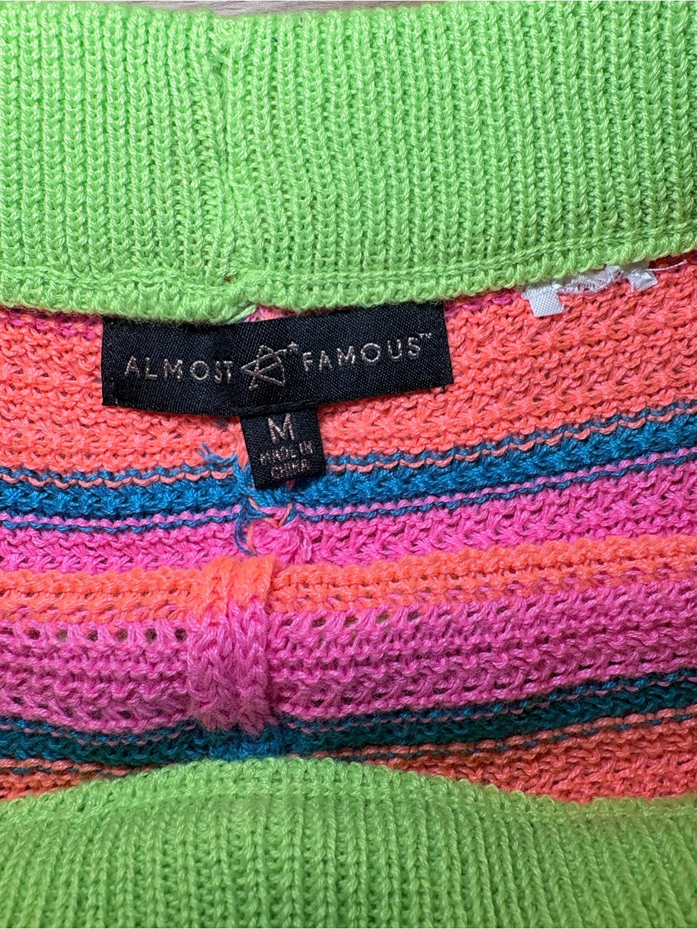 Almost Famous Neon Crochet Knit Tube Top & Shorts Set | Y2K Festival Co-Ord - Picture 3 of 3